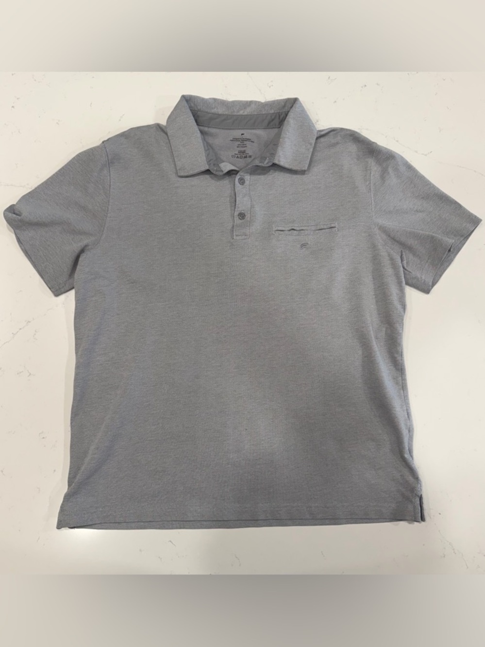 Fabletics Men's Light Gray Polo Shirt Large